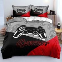 Housse de Couette Gamer 140×200 cm,Impression 3D Gamepad,Ensemble de Literie en Microfibre pour Enfants + 1 Taie PARURE DE COUETTE