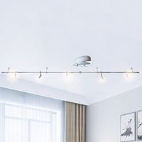 Plafonnier déformable 5 spots orientables inclinables – Compatible LED – Acier brossé – 35W – Éclairage contemporain – Xelux