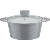 Cast aluminum casserole dish - GSW - BOLERO - 28 cm - Induction - Gray / White
