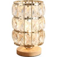 Lampe de table en cristal, lampe de table décorative et créative, lampe de chevet moderne à culot E27, lampe de nuit pour chambre, salon, salle à manger (B)
