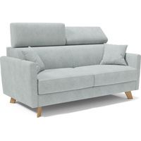 Francy Sofá cama con reposacabezas ajustables 160 cm (mat. 120x197) Azul/ Verde