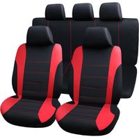 Housses de siège de voiture rouge – Protection universelle 9 pièces pour 5 sièges – Tissu synthétique élastique résistant – Facile à installer – Primematik