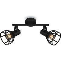 Plafonnier Spot BRILONER LEUCHTEN KORBO BLACK, 25 W, IP20, noir, métal, excl. 2x E14, 30 x 11 x 24 cm