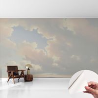 Papier peint autocollant à motifs décoratifs pour salon chambre et bureau Décoration murale élégante avec colle Ciel pastel 416x254 cm