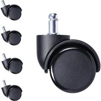 Lot de 5 roulettes pivotantes en caoutchouc de 10 mm pour chaise de bureau, protégeant les sols en bois dur.