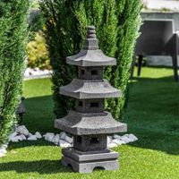 Lanterne japonaise pagode en pierre de lave de 80 cm