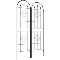 Outsunny – Treillis en acier noir 50x180cm – Résistant aux intempéries – Pour plantes grimpantes – Montage facile