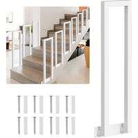 SWANEW 85 cm a U Bianco Ghisa Ringhiera verniciata a polvere Corrimano Scale Maniglia Tenuta sicura Montaggio laterale
