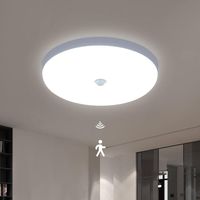 COMELY Lámpara de techo LED con sensor de movimiento, 30W 6600K Luz blanca fría Lámpara de techo moderna, 25CM Luz de techo redonda blanca para cocina, pasillo, escalera, dormitorio, entrada (IP40) [C