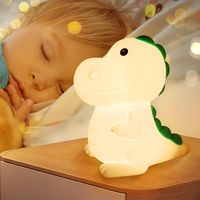 Veilleuse Bébé Dinosaure Veilleuse Bebe,7 Couleurs,Veilleuses LED Recharge USB,Lampe Chevet Silicone Pour Enfant,Cadeau D'anniversaire (Dinosaure)