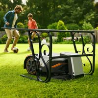 Wolketon Garage per robot tosaerba in pannelli compositi di alluminio, 80x56x43 cm, nero con telaio ventilato – Protezione dalle intemperie per il vostro robot tosaerba