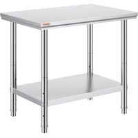 Table de Travail Cuisine Inox 60X90X80 cm Plan de Travail