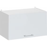 Cuisineandcie – Meuble haut de cuisine blanc brillant 1 porte relevable L 60 cm – Charnières réglables avec vérins à gaz – Design épuré et fonctionnel
