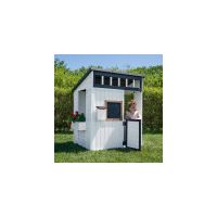 Backyard Discovery Caraway Cottage Cedar Wooden Garden Playhouse White with Kitchen Accessories