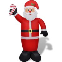 Vidaxl – Père Noël gonflable 240 cm avec ventilateur intégré – 4 lumières LED – Décoration extérieure pour Noël – Rangement facile entre les saisons