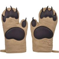 Cuisine cuisson barbecue épaississement pattes d'ours maniques et gants de four, four ours mains mitaines, 1 paire ensemble de 2