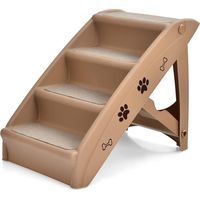 Costway – Escalier pliant pour chien 4 marches – Charge 60 kg – Dimensions 64 x 39 x 49 cm – Matériau polypropylène et feutre antidérapant
