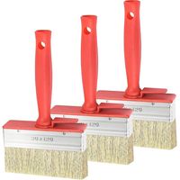 Pinceau De Clôture Pinceau Plat 30 x 120 mm Pinceaux De Peinture avec Poignée en Plastique Pinceau Lasure pour Terrasse Abri De Clôture Abri De Jardin Et Clôture pour Bois 3 PCS