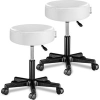 Tabouret Siège Réglable en hauteur Pivotable 360° Plusieurs couleurs au choix Set de 2 blanc