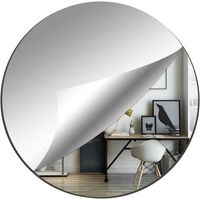 QORVA-Miroir Rond 30cm Miroir Mural Grand Miroir Adhesif Mural Acrylique Miroir Rond Mural Flexible Miroir Mural Adhesif Miroir Autocollant pour Salle de Bain, Chambre, Salon