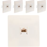 Lot de 5 prises téléphone RJ 45 vis + griffes Blanc - Diwone