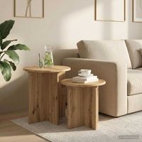 vidaXL Ensemble de tables d'appoint 2 pcs Chêne artisanal