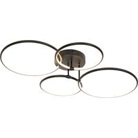 Design Deckenleuchte Schwarz inkl. LED 3-stufig dimmbar 4-flammig - Joaniqa