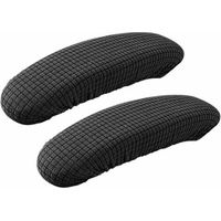 Noir-1 paire de housses d'accoudoirs en polyester pour chaise de bureau - Amovibles, élastiques, lavables et imperméables