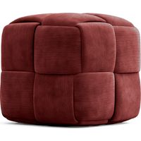 Pouf Carré Tapissé en Velours Côtelé - Design Moderne - Cube Vin