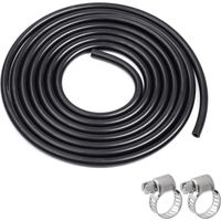 Manguera de silicona de 4 m, manguera de silicona, manguera de gasolina de 4 mm, manguera de refrigeración, manguera turbo, con 2 abrazaderas, diámetro interior de 4 mm, diámetro exterior de 8 mm (neg