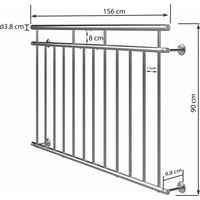 Stainless Steel Juliet Balcony Railing, 156cm