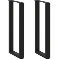 Vidaxl – Pieds de table de bar en U 2 pièces – Acier thermolaqué noir – Dimensions 40 x (100-101) cm – Niveleurs réglables pour sols irréguliers