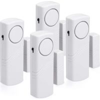 Alarme Porte et Fenêtre - Lot 4x Alarme Sans Fil Anti-Intrusion - Sécurité Maison Contre Cambriolage - Fonctionnement Magnétique