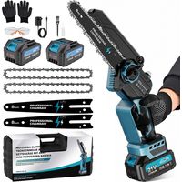 Akku-Kettensäge 8 Zoll – Bürstenloser 1200-W-Motor, 2× 4,0-Ah 21-V-Akkus, 2 Ketten, einhändige Bedienung, für Links- und Rechtshänder