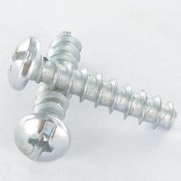 Vis Euro Tête cylindrique bombée TCB POZI et fendu 6X14 Diamètre de tête: 9.5 Acier zingué à-1000 pièces