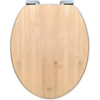 Siège WC Bambou 37,5x43,5cm Soft-Close Abaissement automatique jusqu'à 150kg