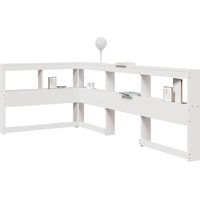 Kopfteil mit Bücherregal L-Form Weiß 75 cm Massivholz Kiefer vidaXL289462