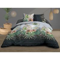 Le linge de Jules Copripiumino 220 x 240 + 2 federe - Puro cotone 57 fili - Flora