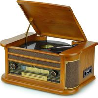 Platine vinyle - CACTOSE - Rétro Multimédia - Bluetooth - CD & cassette - Radio AM/FM