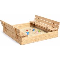 Aga Bac à sable en bois pour enfants 120x120 cm
