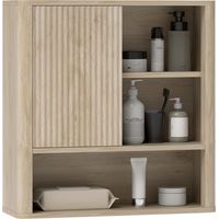 Armoire de salle de bain, blanc, 60 x 20 x 62 cm, étagères réglables, pour salle de bain, rangement optimisé, gain de place assemblable