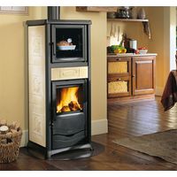 Stufa a legna con forno per cucinare 9,1 kW Rossella Plus Evo - beige