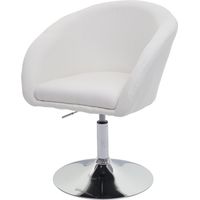 Chaise de salle à manger HHG-247, chaise de cuisine chaise pivotante fauteuil lounge, tissu crème-blanc