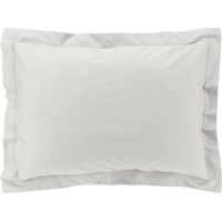 Taie d’oreiller volant plat – 50 x 70 cm – percale unie 78 fils – point bourdon –Blanc