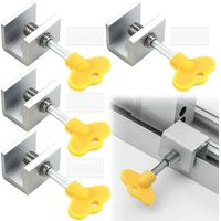 Schiebefensterverriegelung, 4er-Set Schiebefensterverriegelungen, Schiebetürstopper, verstellbare Fensterverriegelung – verstärkte Aluminiumlegierung für mehr Sicherheit Ihrer Fenster