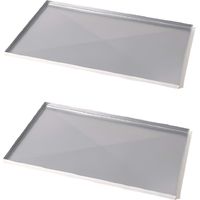 2x Teglia da Forno Rettangolare 65x45xH2 con diagonali in Alluminio Diamantata Anti-Deformazione Professionale Made in Italy Bordi Dritti Ideale per Pizza Pasticceria e Focaccia
