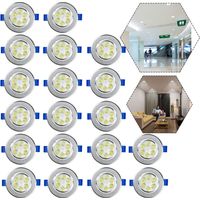Hengmei – Lot de 20 spots encastrables LED 3W blanc froid – 270 lumens – Tension 110-240V – Design en aluminium – Angle de rayonnement 30°