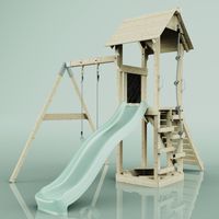 PolarPlay Tower Kids Wooden Climbing Frame - Swing Destin Sage