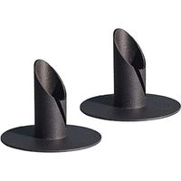 Portavelas metálico para velas cónicas, velas de mesa, portavelas geométrico, diseño industrial, decoración de mesa, decoración moderna, ø 22 mm, negro, 2 manteles individuales, H6,5 cm