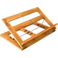 Relaxdays – Support inclinable en bambou pour livres de cuisine – Dimensions 22x33x22,5 cm – Stable et facile à nettoyer – Accessoire de rangement
